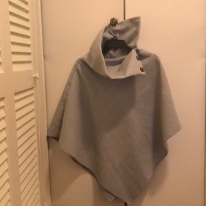 Gray poncho.   Wool blend.  Good condition.